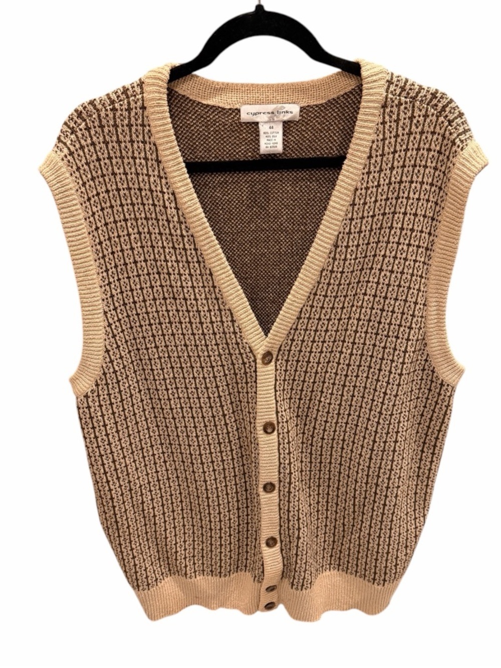 Cypress Links Golf Sweater Vest Silk Blend Old Money Grandpa Size 44